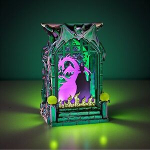 NWT Maleficent Shadowbox Pedestal 3-Wick Candle Holder